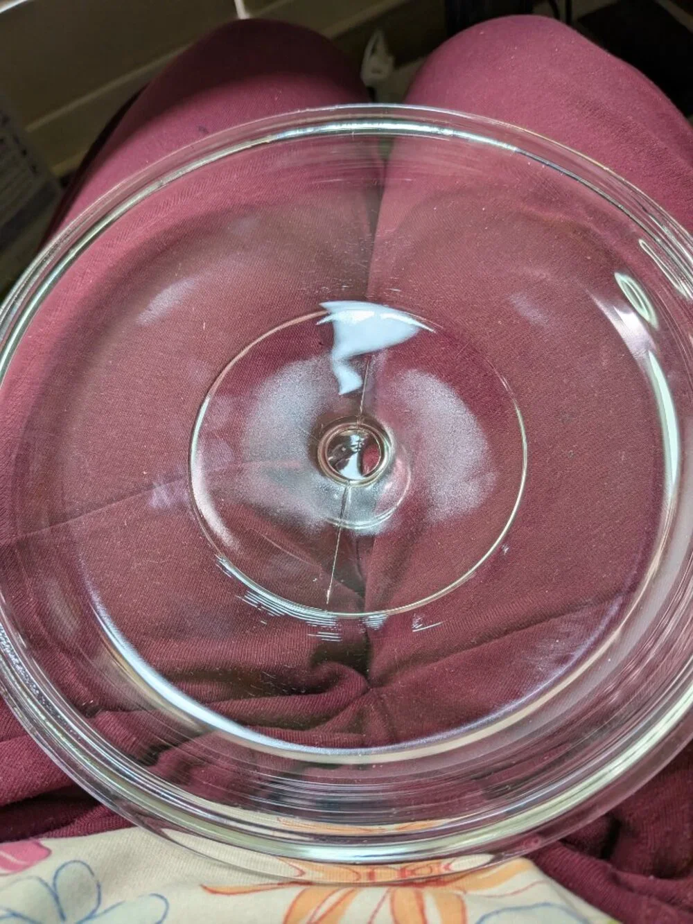 Vintage Clear Glass Round Replacement Casserole Dish Lid 7 3/4